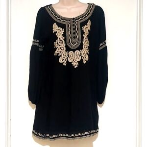 Hot & Delicious Embroidered Tassel Dress women size L
